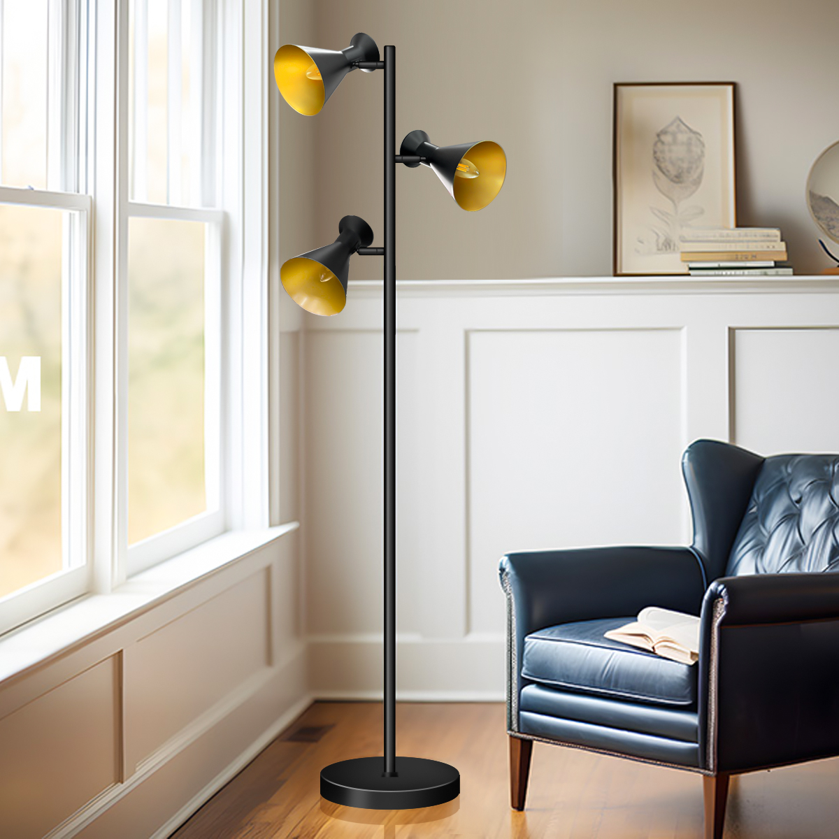 HCP037 三头喇叭落地灯